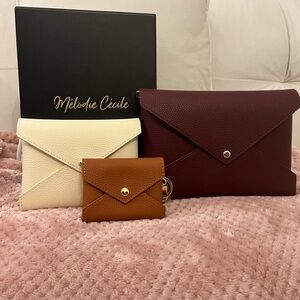 Dress Up Your Purse Togo Leather Envelope Trio Clutch Set